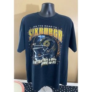 Pittsburgh Steelers Graphic Print On The Road To Sixburgh Men’s T Shirt Size XL